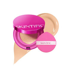 SKINTIFIC Cover Glow & Pink Glow Cushion Foundation Collection – Natural Radiant & Glow Finish, Medium-to-High Buildable Coverage, Multiple Shades Range