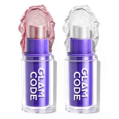 Glam Code Highlighter Makeup stick, Highlighter Makeup Stick for Face and Body, Radiant & Shimmer Glow, Buildable Color for All Day | Vegan & Cruelty-Free