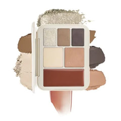 Joocyee 6 Color Multi-Use Face Palette, 5 in 1 Makeup Kit with Eyeshadow Blush Contour Highlighter Lip Color, Travel-Friendly Lookbook Design for Seamless Daily Glow