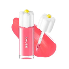 Amuse SEOUL Daisy Flower Dew Tint, Glossy Moisturizing Lip Stain, Watery Glow Lip Tint, Long Lasting Color, Dewy Finish, Korean Beauty Makeup Lightweight, water based formula, comfortable wear