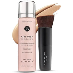 Jerome Alexander MagicMinerals AirBrush Foundation 2 Piece Set with Airbrush Foundation and Kabuki Brush Spray Makeup with Anti aging Ingredients for Smooth Radiant Skin