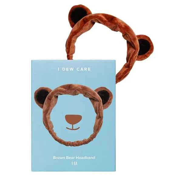 I DEW CARE Face Wash Headband  Animal Head band for Face Washing & Skincare, Spa Day, Soft & Fuzzy, Cute for Makeup, Shower, Teen Girls Stuff, Teddy Bear Ears, (1 Count)