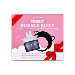 I DEW CARE Bubble Foam Maker & Bubble Kitty Headband & Bubble Maker Duo Cat ppuccino Bubble Foam Maker Facial Cleansing, Gifts for Women and Girls