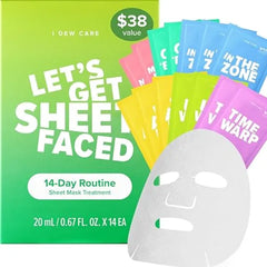 I DEW CARE Collagen Sheet Mask Variety Pack with Eye Patches 5Days Face Masks Skincare Korean Hydrating Collagen Face Mask, Moisturizing Skin Care, Facial Skincare Pack, Christmas Gifts, 5EA
