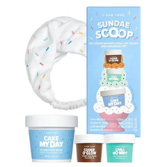 I DEW CARE Wash Off Face Mask Set Scoop Party Hyaluronic Acid Skincare Essentials, Moisturizing, Hydrating, Soothing, Exfoliating, Deep Cleansing Pore Refining, Stocking Stuffers, Gift Set