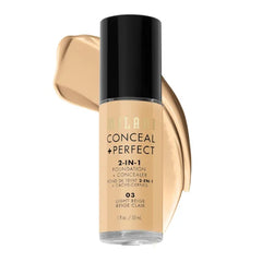 Milani Conceal + Perfect 2-in-1 Foundation + Concealer Liquid Foundation - Cover Under-Eye Circles, Blemishes & Skin Discoloration for a Flawless Complexion - 30ml