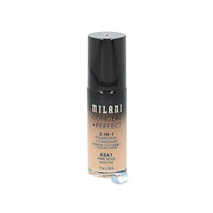 Milani Conceal + Perfect 2-in-1 Foundation + Concealer Liquid Foundation - Cover Under-Eye Circles, Blemishes & Skin Discoloration for a Flawless Complexion - 30ml