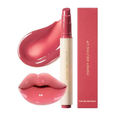 Nature Republic Honey Melting Lip, Soft Lip Stick, Hydrating Gloss, Moisturizing Balms, Sheer Tint, Shine & Nude, Glowy Finish, Korean Make Up
