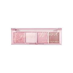 Nature Republic Daily Basic Palette, Eyeshadow 4 Shades Matte Nude, Glitter & Shimmer, Highlighter Contour & Blush