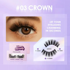 FOCALLURE Lashes Charming False Eyelash, Faux Mink Lashes, Extension Look Cat Eye Natural Lashes, Easy To Apply, Reusable, Cruelty-Free, Contact Lens Friendly, 1 Pair