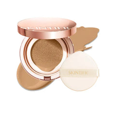 SKINTIFIC Full Coverage Cushion Foundation – Satin Glow, Oil-Control & Waterproof, Buildable Coverage for All Skin Types (25 Shades Collection)