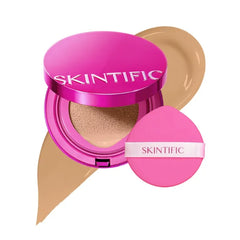 SKINTIFIC Cover Glow & Pink Glow Cushion Foundation Collection – Natural Radiant & Glow Finish, Medium-to-High Buildable Coverage, Multiple Shades Range