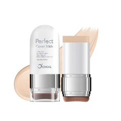 O'CHEAL Concealer Foundation Stick, 2 in 1 Long-Lasting Stick Foundation Concealer with Brush, Full Coverage for Dark Circles & Blemishes Face Contour