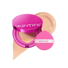 SKINTIFIC Cover Glow & Pink Glow Cushion Foundation Collection – Natural Radiant & Glow Finish, Medium-to-High Buildable Coverage, Multiple Shades Range