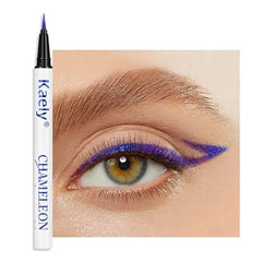 Kaely Chameleon Liquid Eyeliner, Glitter Metallic Chrome Eyeliner Liquid, Multichrome Eye Liner Waterproof Smudge Proof, High-Pigmented Makeup Looks
