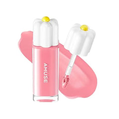 Amuse SEOUL Daisy Flower Dew Tint, Glossy Moisturizing Lip Stain, Watery Glow Lip Tint, Long Lasting Color, Dewy Finish, Korean Beauty Makeup Lightweight, water based formula, comfortable wear