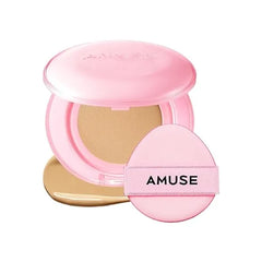 Amuse SEOUL Dew Power Vegan Cushion Foundation, Semi Glow, Full Coverage, Dewy Finish, Long Lasting, Lightweight, Smooth Radiant Skin, Korean Beauty Makeup