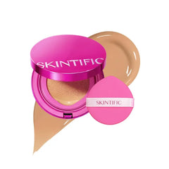 SKINTIFIC Cover Glow & Pink Glow Cushion Foundation Collection – Natural Radiant & Glow Finish, Medium-to-High Buildable Coverage, Multiple Shades Range