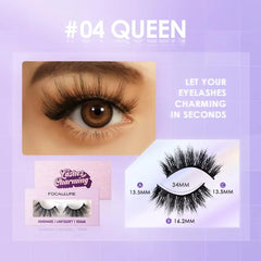 FOCALLURE Lashes Charming False Eyelash, Faux Mink Lashes, Extension Look Cat Eye Natural Lashes, Easy To Apply, Reusable, Cruelty-Free, Contact Lens Friendly, 1 Pair