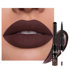 Kaely 2-in-1 Matte Lipstick and Lip Liner, Liquid Lip Stain Makeup for women Long Lasting Waterproof Smudge Proof