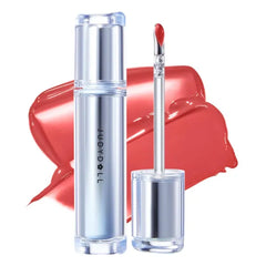 JUDYDOLL Ice Watery Lip Gloss, Moisturizing Liquid Lipstick with Hyaluronic Acid & Collagen,Long-lasting Mirror Lip Glazes with Iron Applicator