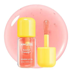 Amuse SEOUL Banana Lip Oil , Moisturizing Lip Oil Stain, Banana Scent, Hydrating Nourishing Crystal Clear Lip Stain, Lightweight Non Sticky Glossy Finish, Korean Beauty Makeup