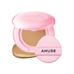 Amuse SEOUL Dew Power Vegan Cushion Foundation, Semi Glow, Full Coverage, Dewy Finish, Long Lasting, Lightweight, Smooth Radiant Skin, Korean Beauty Makeup