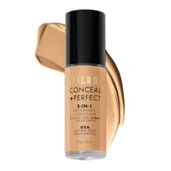 Milani Conceal + Perfect 2-in-1 Foundation + Concealer Liquid Foundation - Cover Under-Eye Circles, Blemishes & Skin Discoloration for a Flawless Complexion - 30ml