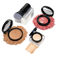 LAURA GELLER NEW YORK Daily Routine Kit (4 PC): Baked Balance-n-Brighten Foundation, Retractable Kabuki Brush + Blush-N-Brighten, Tropic Hues + Original Baked Highlighter, French Vanilla