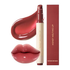 Nature Republic Honey Melting Lip, Soft Lip Stick, Hydrating Gloss, Moisturizing Balms, Sheer Tint, Shine & Nude, Glowy Finish, Korean Make Up