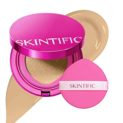 SKINTIFIC Cover Glow & Pink Glow Cushion Foundation Collection – Natural Radiant & Glow Finish, Medium-to-High Buildable Coverage, Multiple Shades Range