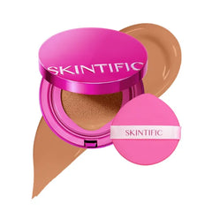 SKINTIFIC Cover Glow & Pink Glow Cushion Foundation Collection – Natural Radiant & Glow Finish, Medium-to-High Buildable Coverage, Multiple Shades Range