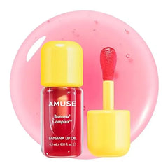Amuse SEOUL Banana Lip Oil , Moisturizing Lip Oil Stain, Banana Scent, Hydrating Nourishing Crystal Clear Lip Stain, Lightweight Non Sticky Glossy Finish, Korean Beauty Makeup