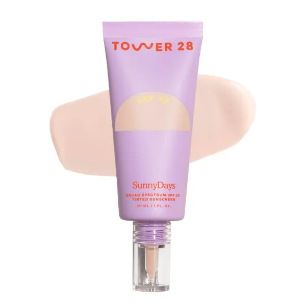 Tower 28 SunnyDays SPF 30 Tinted Moisturizer - 2-in-1 Buildable Coverage Foundation + Mineral Sunscreen for Face - Zinc Oxide, Aloe & Prickly Pear for Sensitive Skin