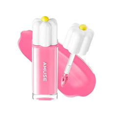 Amuse SEOUL Daisy Flower Dew Tint, Glossy Moisturizing Lip Stain, Watery Glow Lip Tint, Long Lasting Color, Dewy Finish, Korean Beauty Makeup Lightweight, water based formula, comfortable wear