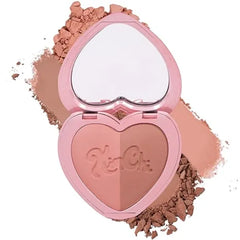 KimChiChic Beauty Thailor Blush Duo, Heart-Shaped Compact with Mirror, Buildable, Silky Matte & Shimmer Finish, Blush Palette