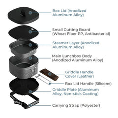 Awada Outdoor Lunch Box – Multi-Functional Portable Camping Cookware Set | Fry, Boil, Steam & Store – All-in-One Adventure Kitchen