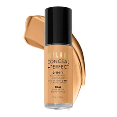 Milani Conceal + Perfect 2-in-1 Foundation + Concealer Liquid Foundation - Cover Under-Eye Circles, Blemishes & Skin Discoloration for a Flawless Complexion - 30ml