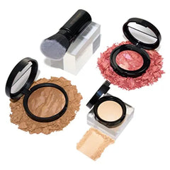 LAURA GELLER NEW YORK Daily Routine Kit (4 PC): Baked Balance-n-Brighten Foundation, Retractable Kabuki Brush + Blush-N-Brighten, Tropic Hues + Original Baked Highlighter, French Vanilla