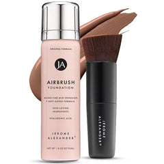 Jerome Alexander MagicMinerals AirBrush Foundation 2 Piece Set with Airbrush Foundation and Kabuki Brush Spray Makeup with Anti aging Ingredients for Smooth Radiant Skin