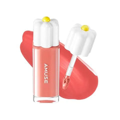 Amuse SEOUL Daisy Flower Dew Tint, Glossy Moisturizing Lip Stain, Watery Glow Lip Tint, Long Lasting Color, Dewy Finish, Korean Beauty Makeup Lightweight, water based formula, comfortable wear