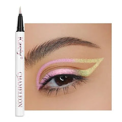 Kaely Chameleon Liquid Eyeliner, Glitter Metallic Chrome Eyeliner Liquid, Multichrome Eye Liner Waterproof Smudge Proof, High-Pigmented Makeup Looks