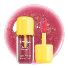 Amuse SEOUL Banana Lip Oil , Moisturizing Lip Oil Stain, Banana Scent, Hydrating Nourishing Crystal Clear Lip Stain, Lightweight Non Sticky Glossy Finish, Korean Beauty Makeup