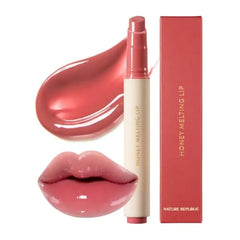 Nature Republic Honey Melting Lip, Soft Lip Stick, Hydrating Gloss, Moisturizing Balms, Sheer Tint, Shine & Nude, Glowy Finish, Korean Make Up