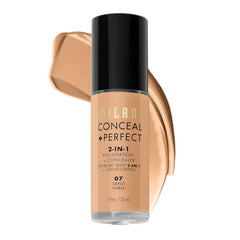 Milani Conceal + Perfect 2-in-1 Foundation + Concealer Liquid Foundation - Cover Under-Eye Circles, Blemishes & Skin Discoloration for a Flawless Complexion - 30ml