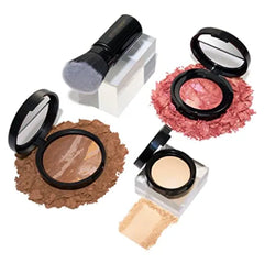 LAURA GELLER NEW YORK Daily Routine Kit (4 PC): Baked Balance-n-Brighten Foundation, Retractable Kabuki Brush + Blush-N-Brighten, Tropic Hues + Original Baked Highlighter, French Vanilla