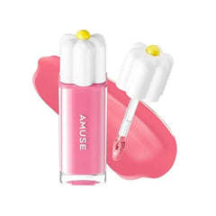 Amuse SEOUL Daisy Flower Dew Tint, Glossy Moisturizing Lip Stain, Watery Glow Lip Tint, Long Lasting Color, Dewy Finish, Korean Beauty Makeup Lightweight, water based formula, comfortable wear