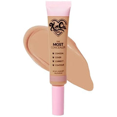 KimChiChic Beauty The Most Concealer Full Coverage Water Resistant Multi Use Concealer Conceal, Correct, Contour & Highlight Matte Satin Hybrid Finish Brush Applicator