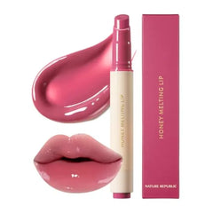 Nature Republic Honey Melting Lip, Soft Lip Stick, Hydrating Gloss, Moisturizing Balms, Sheer Tint, Shine & Nude, Glowy Finish, Korean Make Up