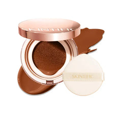SKINTIFIC Full Coverage Cushion Foundation – Satin Glow, Oil-Control & Waterproof, Buildable Coverage for All Skin Types (25 Shades Collection)